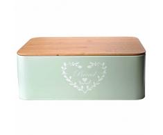 DRULINE Brotkasten | Brotbox | Brotkiste | Brot | Aufbewahrungsbox | Brotkorb | Brotbehälter | Bambusdeckel | Frischhaltebox | Küche | Büro | Picknick | Hochwertig verarbeitetes Metallblech | Großer Stauraum | L x B x H 30 x 18 x 16 cm | Mint
