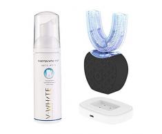 Elektrische Zahnbürste 360 ° Vollautomatisch Ultraschall Wasserdicht IPX7 AI Automatische -Speicherfunktion Blu-ray-Bleaching Kabelloses Laden 7 6,5 cm