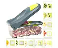 Kalokelvin Gemüseschneider Gemüsehobel | Zwiebelschneider | Zwiebel Zerkleinerer | Obstschneider | Kartoffelschneider Manuell, Mandoline Reibe und Hobel für Obst Gemüse (1500ML)