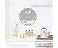 Kunst Home Decor Küchengabel Messer Löffel Lebensmittel Utensilien Tafel Besteck Set Wandtattoo Aufkleber Vinyl Dekor 42 * 42Cm