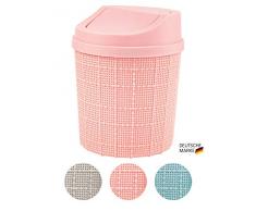 goodspot® Tischmülleimer (rosa) mit Schwingdeckel 1,5l Tischabfalleimer Schreibtisch kompaktes Design Kosmetikeimer Mini Mülleimer Bad für den Waschtisch