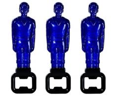 marion10020 Flaschenöffner Kapselheber Flaschen Öffner Kapsel Heber Bottle Opener, Kickerfigur, blau, 3er-Set