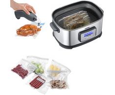 MELISSA Sous Vide Komplett-Set Profi Dampfgarer, Vakuumier-Gerät/Hand-Vakuumierer, inkl. 10 Vakuum-Beutel für tolle Gerichte zu Weihnachten