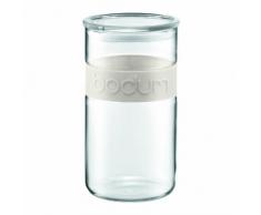 Bodum PRESSO Vorratsglas (Luftdichter Silikonverschluss, Mikrowellen/Spülmaschinengeeignet, 2,0 liters) cremefarben