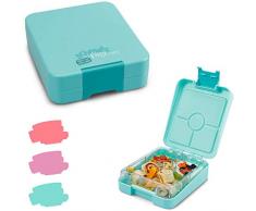 schmatzfatz Easy Kinder Snackbox, Bento Box mit unterteilten Fächern, Lunchbox (Türkis)