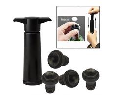 OFKPO Wein Vakuumpumpe mit 4 Stopfen,Kunststoff Weinpumpe Flasche Stopper