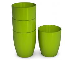 Ornamin Kinderbecher 120 ml grün, 4er-Set | Trinklernbecher, liegt sicher und gut greifbar in der Kinderhand | Melamin, BPA-frei | Kindertasse, Trinkbecher, Kunststoffbecher