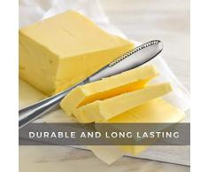 OurLeeme 2 STÜCKE Edelstahl Butterstreuer Messer, Professionelle 3 in 1 Buttermesser Schneidemaschine Lockenwickler Buttermesser mit Gezahntem Rand