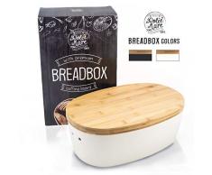 DOLCE MARE Bambus Brotbox - Hübscher Brotkasten - extrem praktischer Brottopf - Ausgefallener Brotkorb aus Holz - Brotbehälter - Bread Bin - tolle Geschenkidee