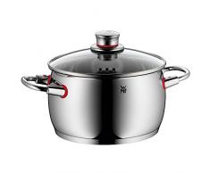 WMF Quality One Kochtopf hoch 20cm, Glasdeckel mit Dampföffnung, Fleischtopf 4,1l, Cromargan Edelstahl poliert, Topf Induktion, unbeschichtet