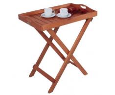 Tabletttisch Eukalyptus Holz Beistelltisch Tablett Stehtablett Serviertisch Gartentablett NEU