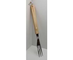 Grillgabel 41 cm, Edelstahl, Eichen Holz, Grill Wurst BBQ Barbeque Fleisch Gabel (LHS)