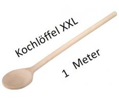 Großer Kochlöffel aus Holz, hitzebeständiger Rührlöffel, passend für jeden Topf, keine Kratzer im Geschirr, großer Holzlöffel mit rundem Kopf, zum Rühren und Abschmecken, Naturprodukt hergestellt in Europa aus heimisches