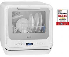 Bomann TSG 7402 Mini-Geschirrspüler, Mit und ohne Wasseranschluss nutzbar, 5 Programme, 5L Wassertank und Innenbeleuchtung, Weiß, (ca. H x B x T) 43.5 x 42 x 43.5 cm