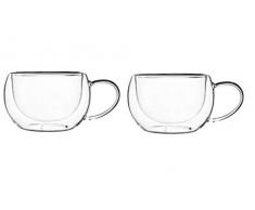 KADAX doppelwandige Glas Tasse, 280 ml, Kaffeeglas, Thermoglas für Tee, Kaffee, Cappuccino, Wasser, Espresso, EIS, Glas mit Griff, Kaffeetasse, Teeglas mit Schwebeeffekt (2)