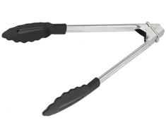 Fackelmann Mehrzweckzange, Servierzange aus Kunststoff und Edelstahl, Küchen- und Grillzange für beschichtete Töpfe und Pfannen (Farbe: Silber/Schwarz), Menge: 1 Stück