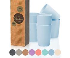 bambuswald© ökologische Trinkbecher ca. 220ml Volumen - 6er Packung Becher | Getränkebecher aus Bambus - spülmaschinenfest & robust | Tasse Geschirr für Kalt- & Heißgetränke