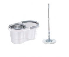 Wischmopps Haushaltswaren Spinning Mop Mop Bucket Set Langstiel-Reinigungswerkzeug Multifunktionsmop Bodenmop (Color : Weiß, Size : 46 * 26 * 22cm)