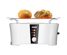 Unold 38020 Design Dual, 4-Scheiben-Doppel-Langschlitz-Toaster, 1.350 W,Wärmeisoliertes Cool-Touch-Gehäuse, 1350 watts, weiß
