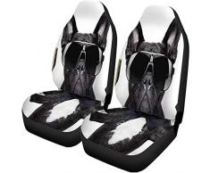Not applicable 2er-Set Autositzbezüge Geburtstag Französische Bulldogge Champagnerglas und Victory Peace Fingers Universal Auto Vordersitze Protector Universal