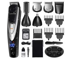 MIGICSHOW Bartschneider, 12 In 1 Profi Rasierer Herren Elektrisch Barttrimmer Haarschneidemaschine Multi Grooming Kit für Bart, Nasenhaare, Kopf und Körper 100-240V Nass &Trocken
