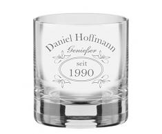 EIN Whiskey Tumbler, Glas mit Whiskey Design inkl. Wunschgravur Gravur Wunschtext