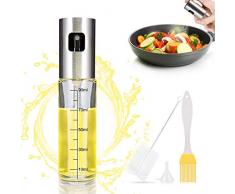 Öl Sprüher Dispenser mit Einem Häkchen Kennzeichen, Homegoo Sprühen Öl Flaschen Sprühgerät Nachfüllbares Lebensmittelglas Olivenöl Sprühflasche zum Kochen,Grill,Salat,Grillen Braten mit Ölpinsel