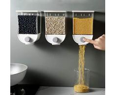 WYZTLNMA an der Wand montierter Getreidespender, Trockenfutter-Snack-Getreide-Haferflocken-Spender Selbstbedienungs für die Aufbewahrung von Küchenlebensmitteln (1.5L, 3PCS)