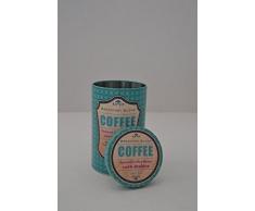 Kaffeedose Metalldose Aufbewahrungsbox Deckel rund COFFEE Metall Print blau