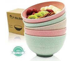BioBowl© umweltfreundliche Müslischalen/Salatschalen Groß 5er Set, 800ml | Obstschale, Suppenschüssel | Leicht, Bruchsicher, Spülmaschinen- Mikrowellentauglich | mit Rezepte-eBook