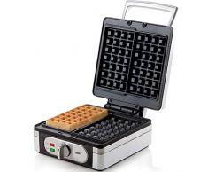 Design Waffeleisen für frische belgische Waffeln/brüsseler Waffeln | mit und ohne Timer | einstellbare Bräunungsstufen | praktische Backampel | DOMO DO9047W und DO9149W (Ohne Timer)