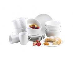 MÄSER 993650 Barca Frühstücks-Geschirr für 6 Personen, 18-tlg. Set Porzellan