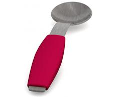 Ornamin Löffel mit rotem Griffkissen | Einhänder-Löffel mit besonderer Form für intuitive Anwendung | Spezial-Besteck, Einhänder-Hilfsmittel, Essbesteck, Esshilfe