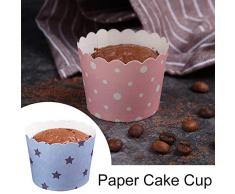 WENTS Mini Muffin Förmchen 100 Stück Backen Tassen Mini Papier Kuchen Cupcake Pudding Fällen Halter für Muffin Cups Liner für Halloween Hochzeit Geburtstag Party Dekoration(Blau/Pink)