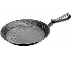 Eisenpfanne Bratpfanne Schmiedeeisenpfanne 24 cm Ø mit gebogenem Griff ohne Beschichtung