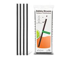 SUPERHALM von Wisefood + Essbarer Trinkhalm + Nachhaltig & Lecker + 22,5 cm Halm - Unweltfreundlich & Biologisch - Strohhalm Made in Germany - Ø 5mm dünn - aus Höhle der Löwen (Schwarz,100 Stück)