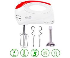 Turbo Handmixer | Handrührer | Stabmixer | Hand Mixer | Handrührgerät | Rührer | 300 Watt | 5 Stufen | Pürierstab | Edelstahl-Knethaken | Edelstahl-Rührhaken | Turbo-Funktion |