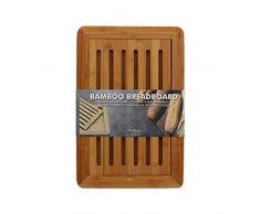 DRULINE Schneidebrett aus Bambus Krümelgitter 38 x 24 x 2 cm Natur