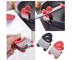 BYFRI Löffelhalter Clips Edelstahl-zangen-Halter Für Pan Pot Rack-Abdeckung Deckel Rast Spatula Storage Rack Küche, Die Werkzeug-gelegentliche Farbe