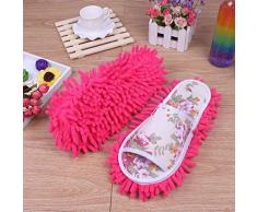 Mop Schuhe Mikrofaser Staub Mop Putzschuhe Hausschuhe Schuhe Multifunktionsboden Einfache Reinigung Überschuhe für Badezimmer Büro Küche Bodenreinigung Slippers