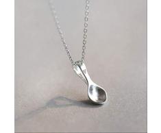 YINSHANG S925 Sterling Silber Halskette Liebe Löffel Schlüsselbein Kette Weibliches Temperament Persönlichkeit Koreanische Mode Silber Schmuck