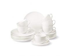 vivo by Villeroy & Boch Group - New Fresh Basic Kaffee-Set, 18 tlg., für bis zu 6 Personen, Premium Porzellan, spülmaschinen-, mikrowellengeeignet, weiß