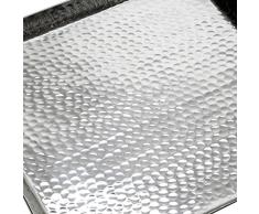 Brillibrum Design quadratisches Aluminium Tablett zum Servieren oder als Dekotablett Metall Tablett Silber gehämmert
