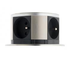 Produkt 760096 Messerblock mit 4 Steckdosen verstecktem Compact 16 A 2p + T Finish Edelstahl grau/schwarz