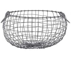 Esschert Design Draht Korb -Gross- rund Ø 35,4 cm Griffe Dekoration Garten Deko