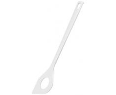 FACKELMANN 24279 Kochlöffel mit Loch 30cm BLANCA hängbar, Kunsststoff, weiß
