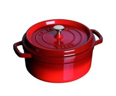 Stub Kokotte, rund, aus Gusseisen, 7 l, Kirschrot