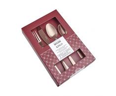 BUTLERS Kings Besteck 4er-Set - Hochwertige Besteckgarnitur Silber - Besteckset aus Edelstahl mit Messer, Gabel, Löffeln