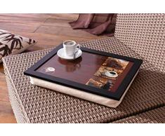 Knie-TablettKaffee 43x33x7 cm, mit Kissen, Laptoptablett, Betttablett