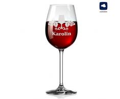 polar-effekt Leonardo Weinglas Personalisiert mit Gravur - Geburtstagsgeschenk für Weintrinker - Rotwein-Glas 460ml - Motiv edler Wein